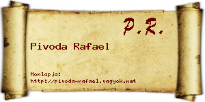 Pivoda Rafael névjegykártya